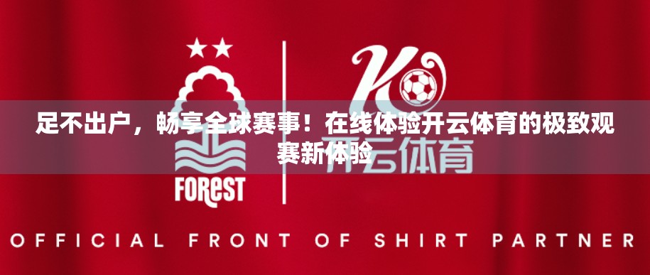 足不出户，畅享全球赛事！在线体验开云体育的极致观赛新体验